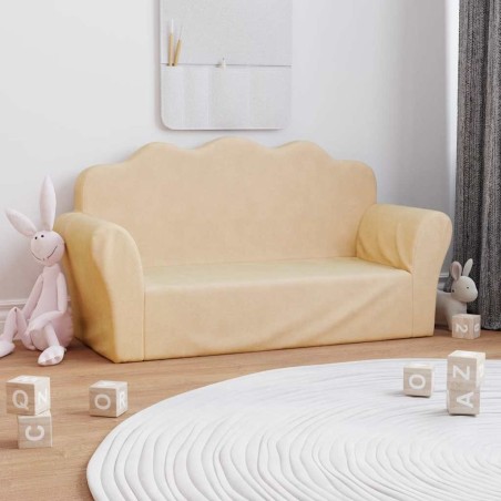 Canapé pour enfants 2 places crème peluche douce 562701562701
