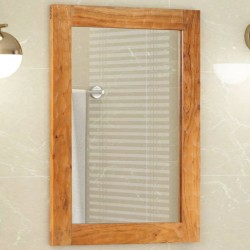Miroir salle de bain 50x70x2,5 cm bois massif d'acacia et verre 562704562704