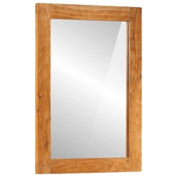 Miroir salle de bain 50x70x2,5 cm bois massif d'acacia et verre 562704562704