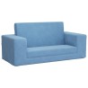 Canapé-lit pour enfants 2 places bleu peluche douce 562705562705