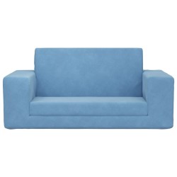 Canapé-lit pour enfants 2 places bleu peluche douce 562705562705