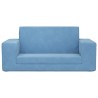 Canapé-lit pour enfants 2 places bleu peluche douce 562705562705