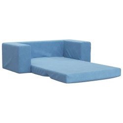 Canapé-lit pour enfants 2 places bleu peluche douce 562705562705