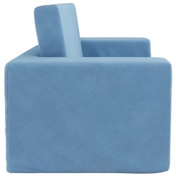 Canapé-lit pour enfants 2 places bleu peluche douce 562705562705