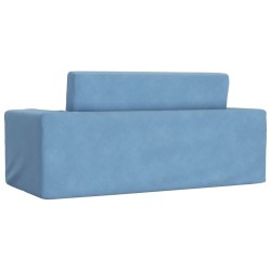 Canapé-lit pour enfants 2 places bleu peluche douce 562705562705