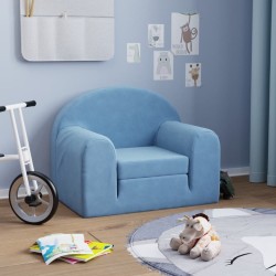 Canapé-lit pour enfants bleu peluche douce 562707562707