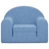Canapé-lit pour enfants bleu peluche douce 562707562707
