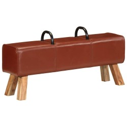 Banc de gymnastique marron 110 cm cuir véritable 562719562719