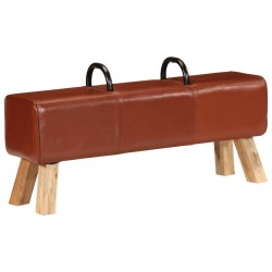 Banc de gymnastique marron 110 cm cuir véritable 562719562719