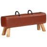 Banc de gymnastique marron 110 cm cuir véritable 562719562719