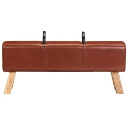 Banc de gymnastique marron 110 cm cuir véritable 562719562719