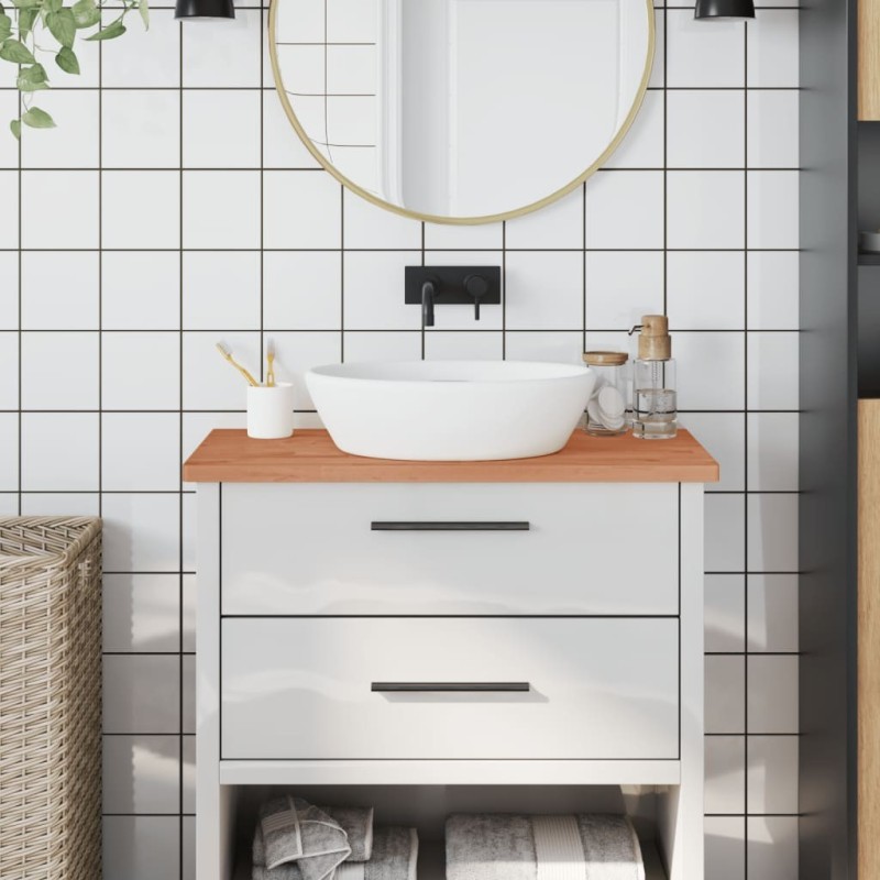 Comptoir de salle de bain 80x40x2,5 cm bois massif de hêtre 562728562728