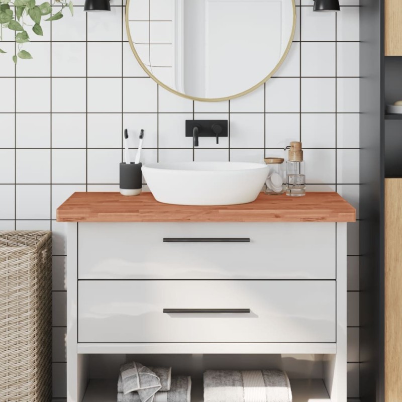 Comptoir de salle de bain 100x50x4 cm bois massif de hêtre 562730562730