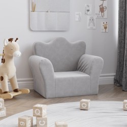 Canapé pour enfants gris clair peluche douce 562738562738