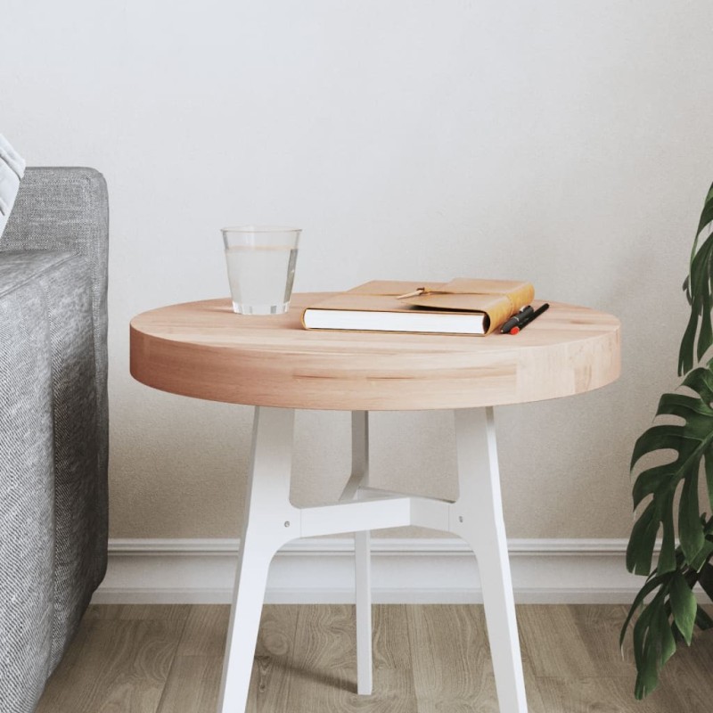 Dessus de table Ø40x4 cm rond bois massif de hêtre 562757562757