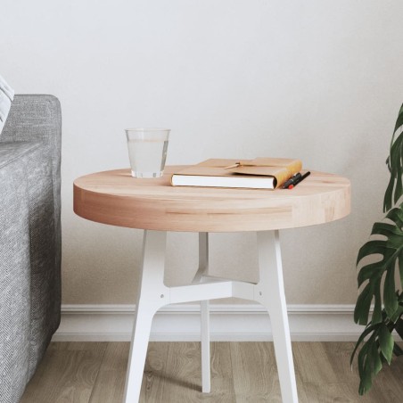 Dessus de table Ø40x4 cm rond bois massif de hêtre 562757562757