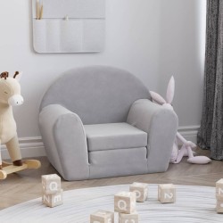 Canapé-lit pour enfants gris clair peluche douce 562770562770