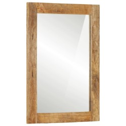 Miroir de bain 50x70x2,5 cm bois de manguier massif et verre 562772562772