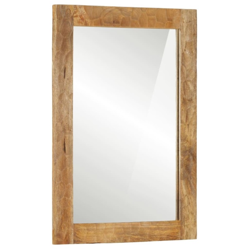 Miroir de bain 50x70x2,5 cm bois de manguier massif et verre 562772562772