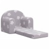 Canapé-lit pour enfants gris clair avec étoiles peluche douce 562774562774