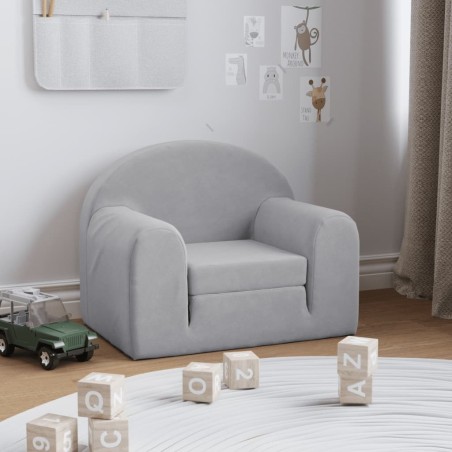 Canapé-lit pour enfants gris clair peluche douce 562780562780