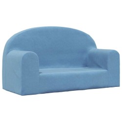 Canapé pour enfants 2 places bleu peluche douce 562782562782