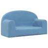 Canapé pour enfants 2 places bleu peluche douce 562782562782