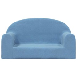 Canapé pour enfants 2 places bleu peluche douce 562782562782
