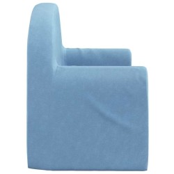 Canapé pour enfants 2 places bleu peluche douce 562782562782