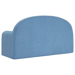 Canapé pour enfants 2 places bleu peluche douce 562782562782
