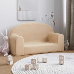 Canapé pour enfants 2 places crème peluche douce 562783562783