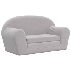 Canapé-lit enfants 2 places gris clair peluche douce 562790562790