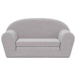 Canapé-lit enfants 2 places gris clair peluche douce 562790562790