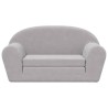 Canapé-lit enfants 2 places gris clair peluche douce 562790562790