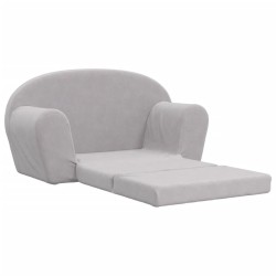 Canapé-lit enfants 2 places gris clair peluche douce 562790562790