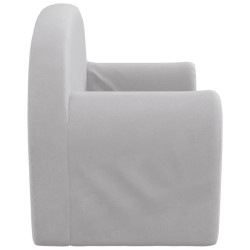 Canapé-lit enfants 2 places gris clair peluche douce 562790562790