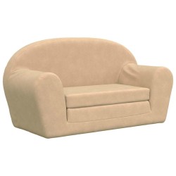 Canapé-lit pour enfants 2 places crème peluche douce 562792562792