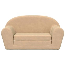 Canapé-lit pour enfants 2 places crème peluche douce 562792562792