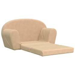 Canapé-lit pour enfants 2 places crème peluche douce 562792562792