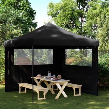 Tente de réception pliable escamotable 2 parois latérales noir 562801562801