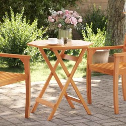 Table pliable de jardin Ø70x75 cm bois d'acacia massif 562803562803