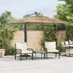 Parasol de jardin avec mât en acier marron 246x246x230 cm 562808562808