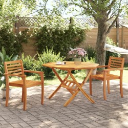 Table pliable de jardin Ø110x75 cm bois d'acacia solide 562819562819