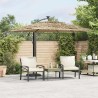 Parasol de jardin avec LED et mât en acier marron 246x246x230cm 562842562842