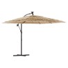 Parasol de jardin avec LED et mât en acier marron 246x246x230cm 562842562842