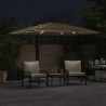 Parasol de jardin avec LED et mât en acier marron 246x246x230cm 562842562842