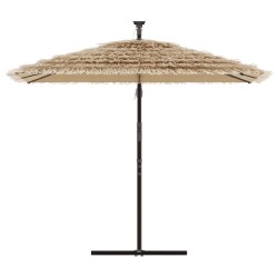 Parasol de jardin avec LED et mât en acier marron 246x246x230cm 562842562842