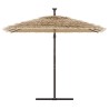Parasol de jardin avec LED et mât en acier marron 246x246x230cm 562842562842