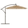 Parasol de jardin avec LED et mât en acier marron 246x246x230cm 562842562842
