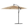 Parasol de jardin avec LED et mât en acier marron 246x246x230cm 562842562842
